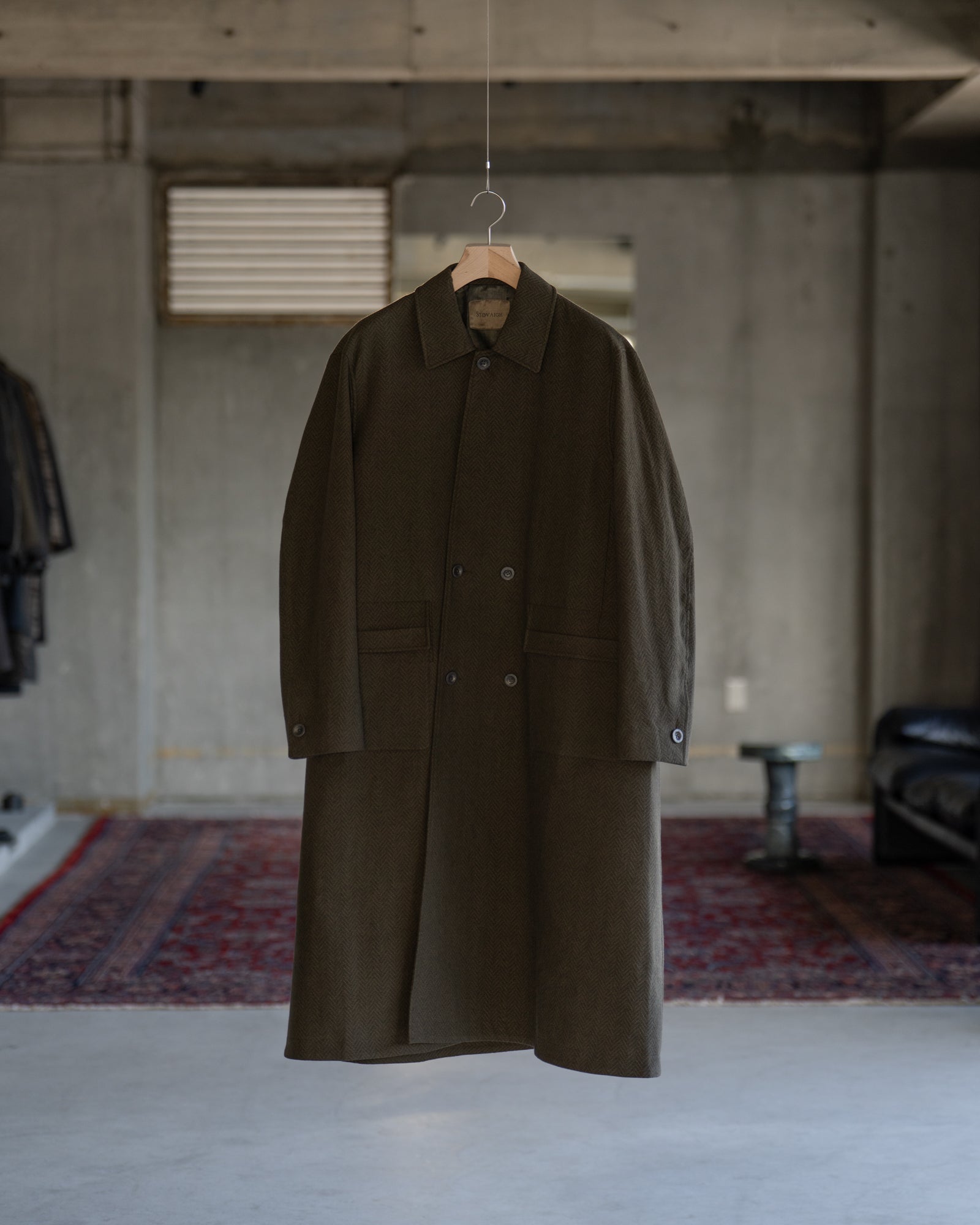 Bias Closure Double Breasted Coat