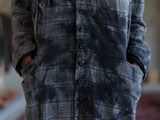 着用した ARCHIVIO J.M. Ribot の CO01 / TR（Grey Glen Check） ボタンとポケット部分のアップ