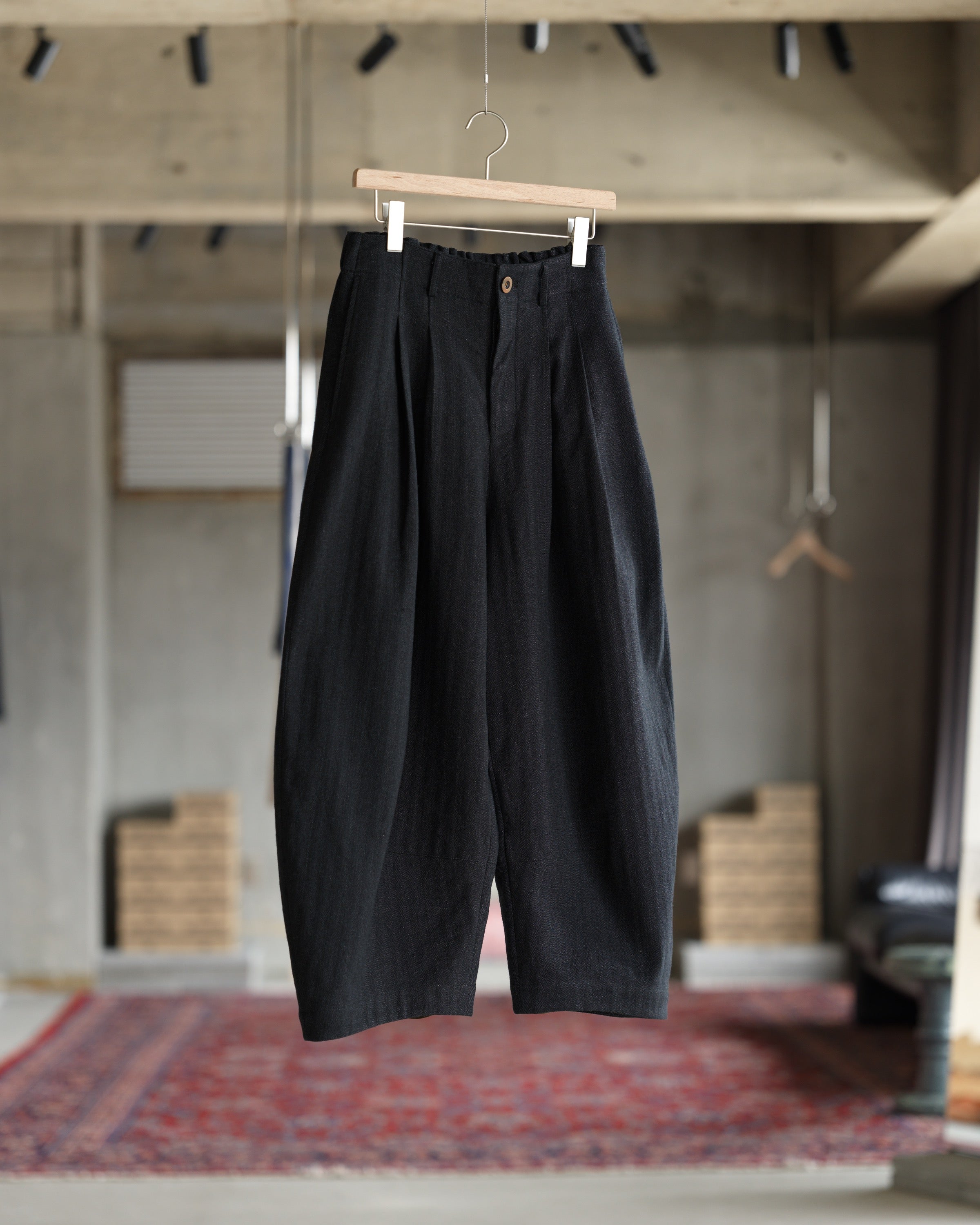 Cocoon Pant - Black Herringbone