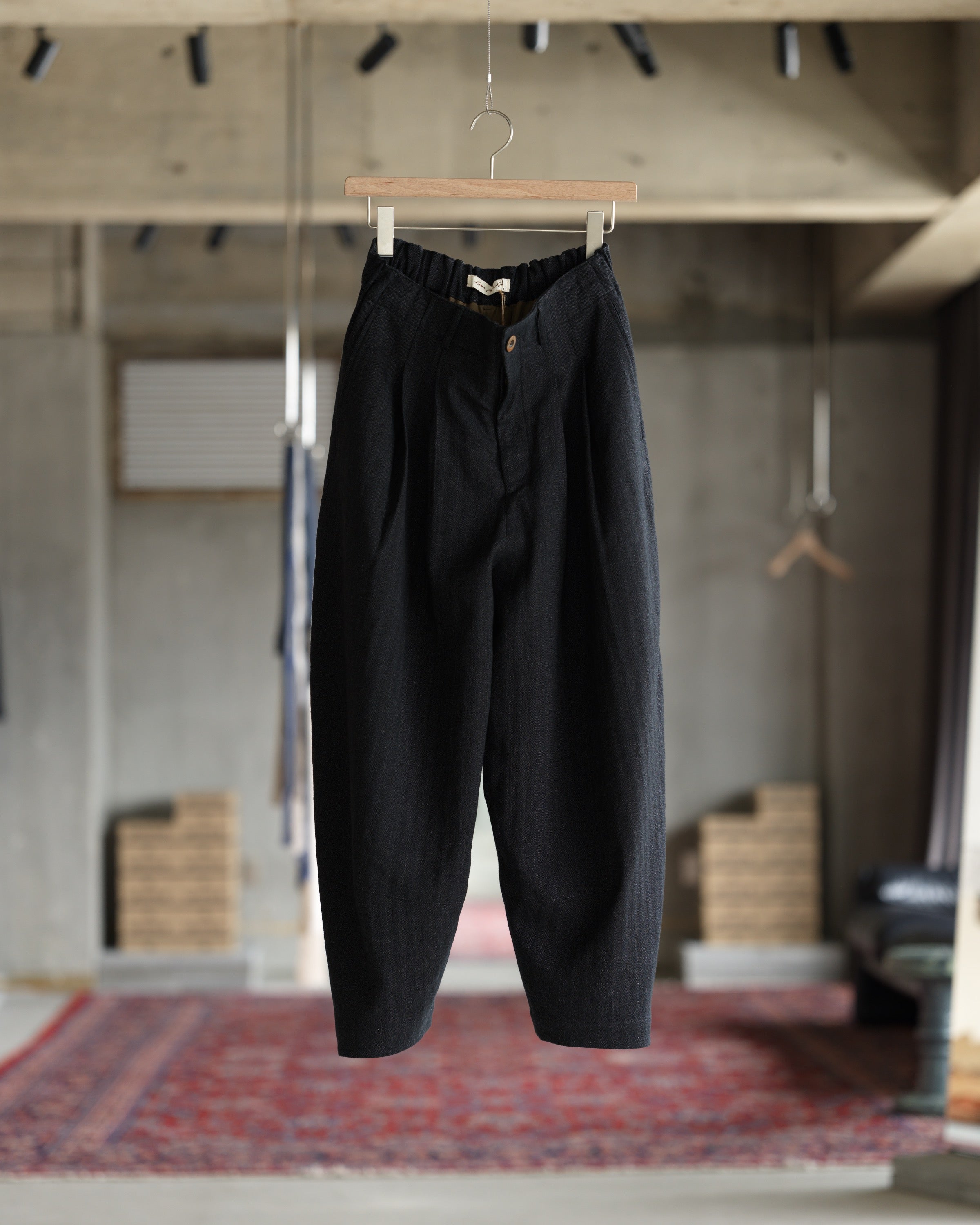 Cocoon Pant - Black Herringbone