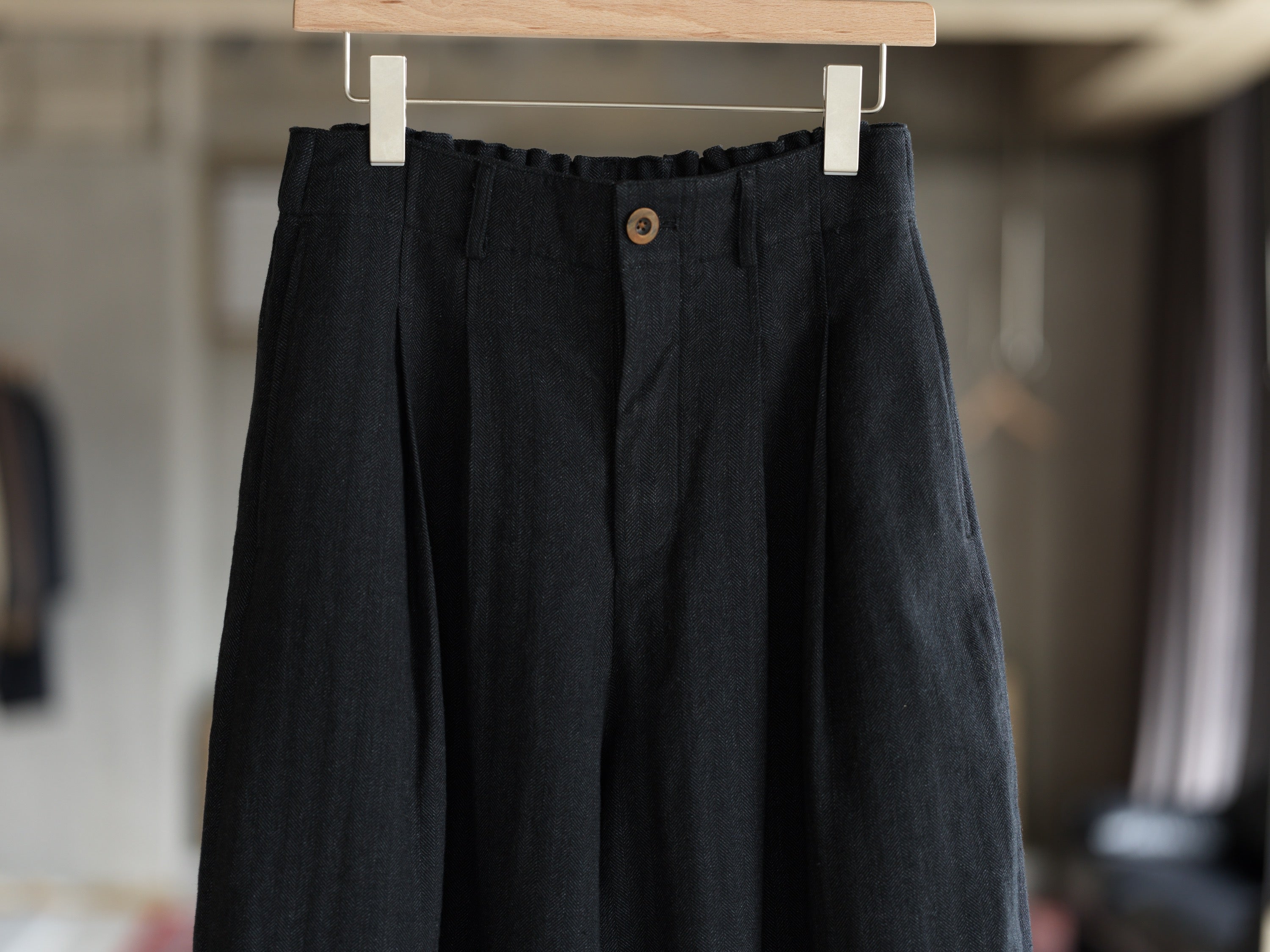 Cocoon Pant - Black Herringbone