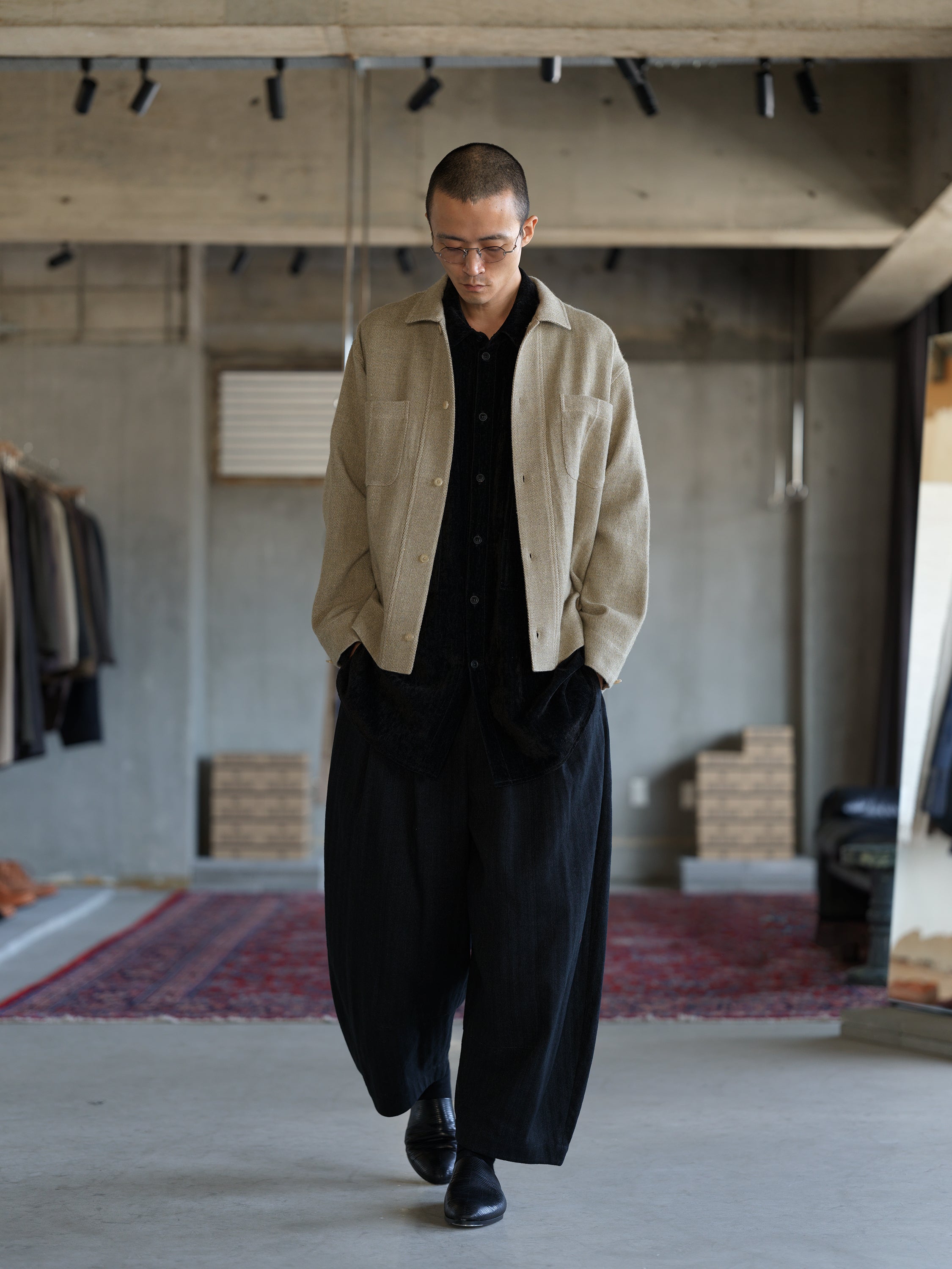 Cocoon Pant - Black Herringbone