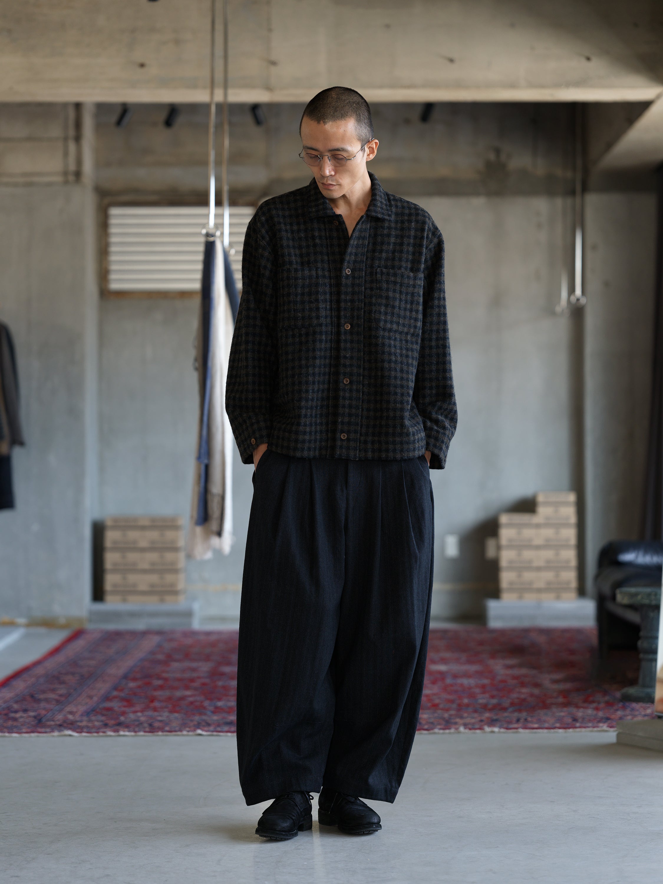 Cocoon Pant - Black Herringbone