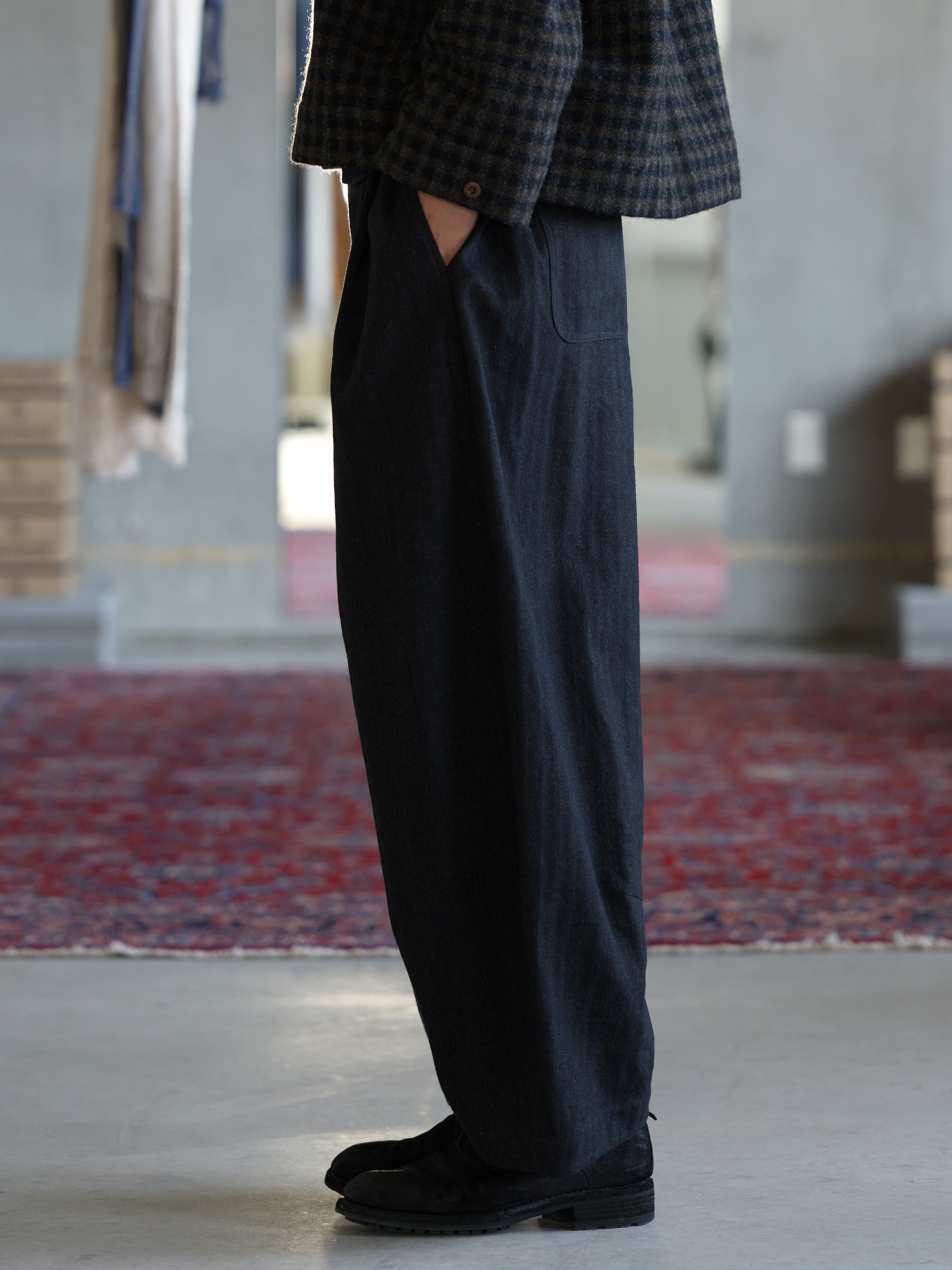 Cocoon Pant - Black Herringbone