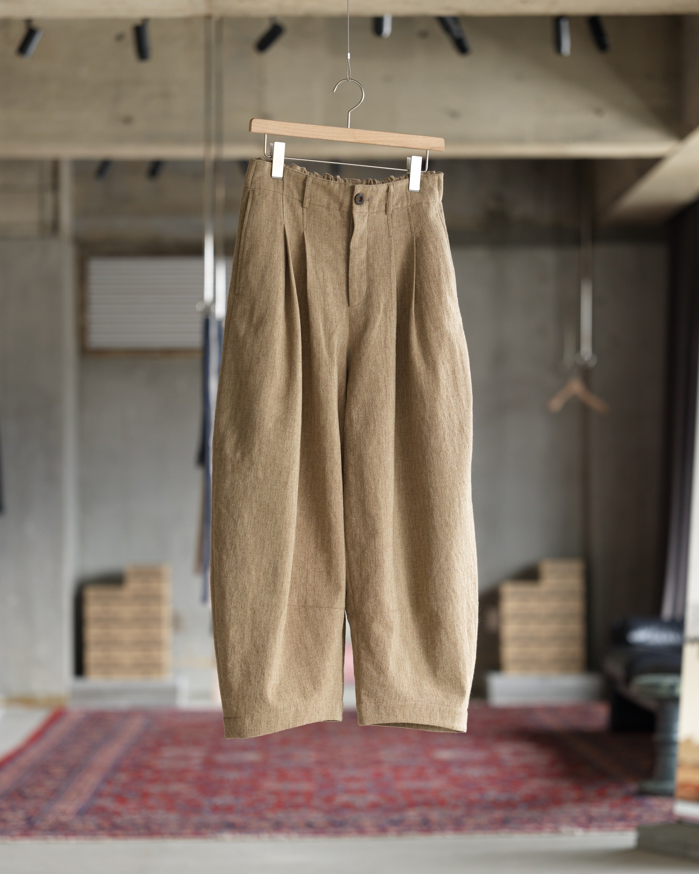 Cocoon Pant - Ecru Herringbone
