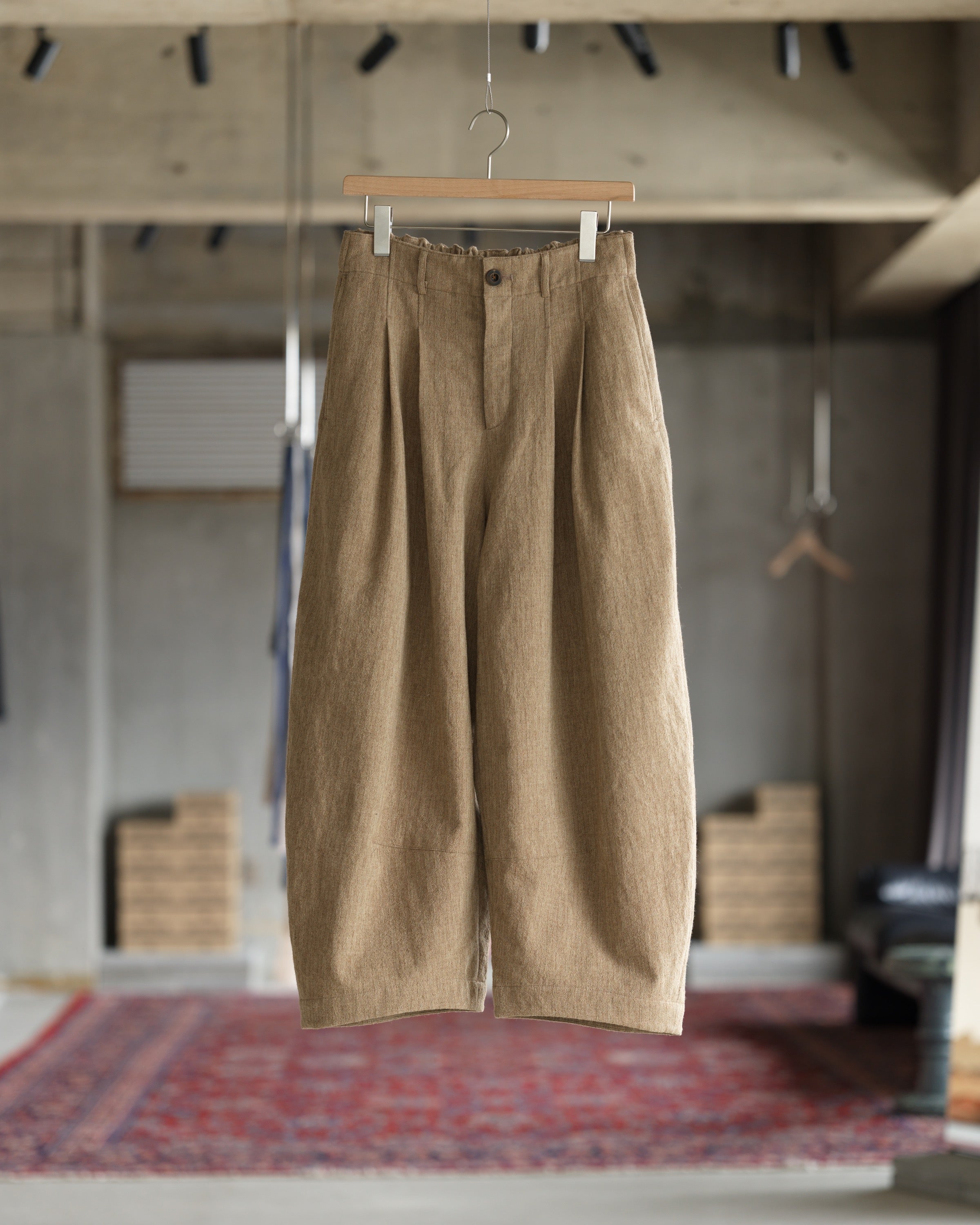 Cocoon Pant - Ecru Herringbone