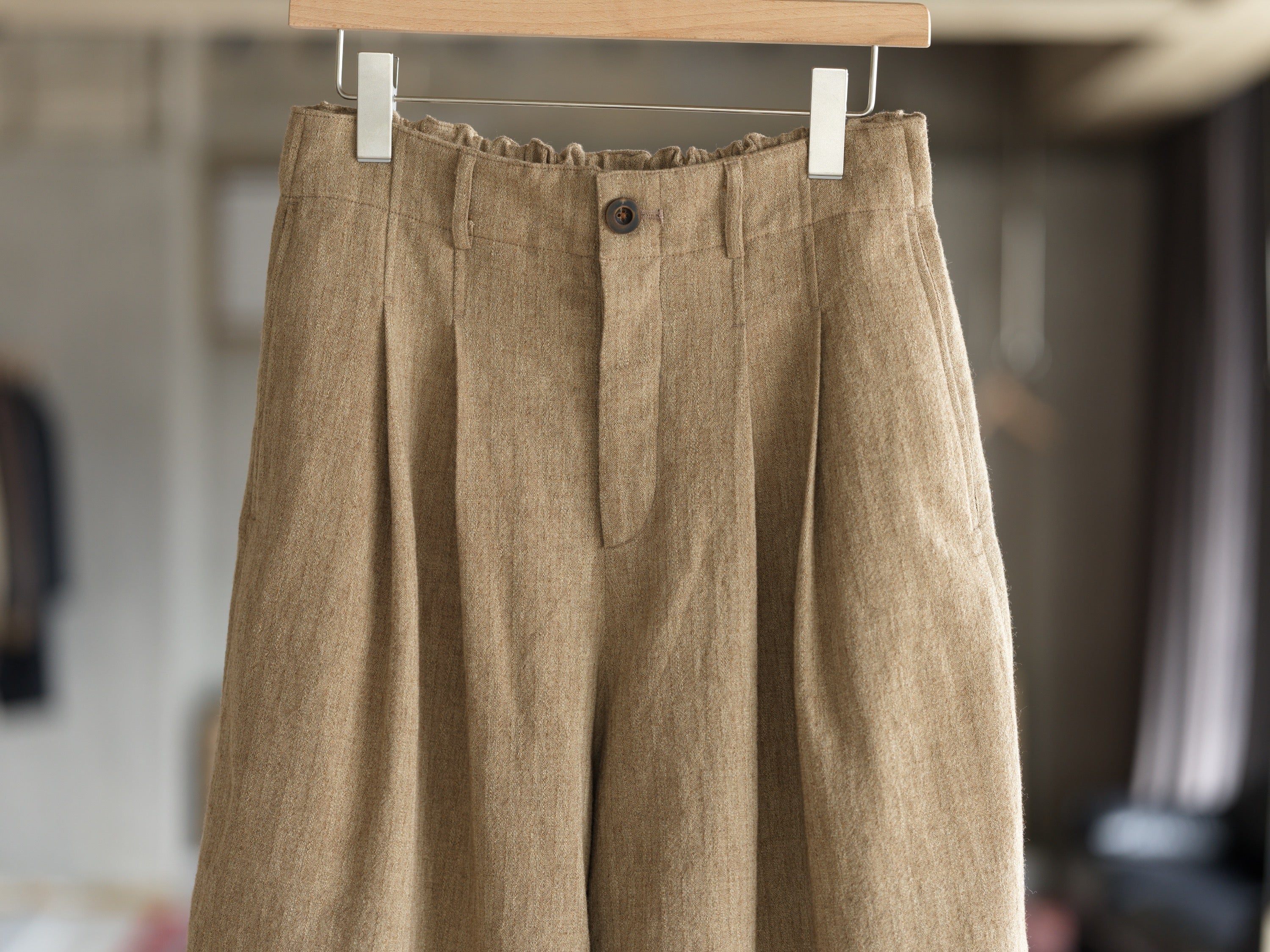 Cocoon Pant - Ecru Herringbone