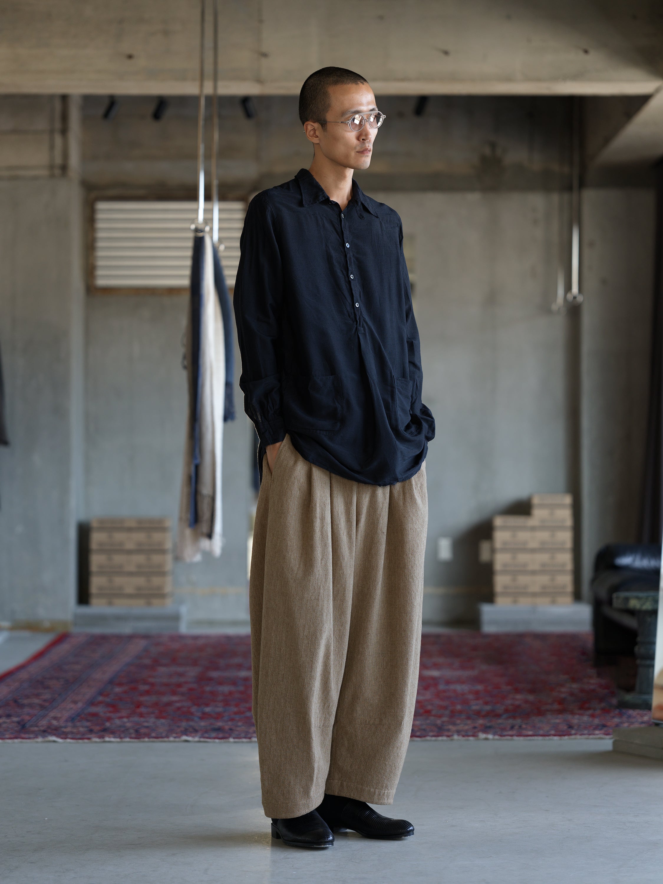 Cocoon Pant - Ecru Herringbone