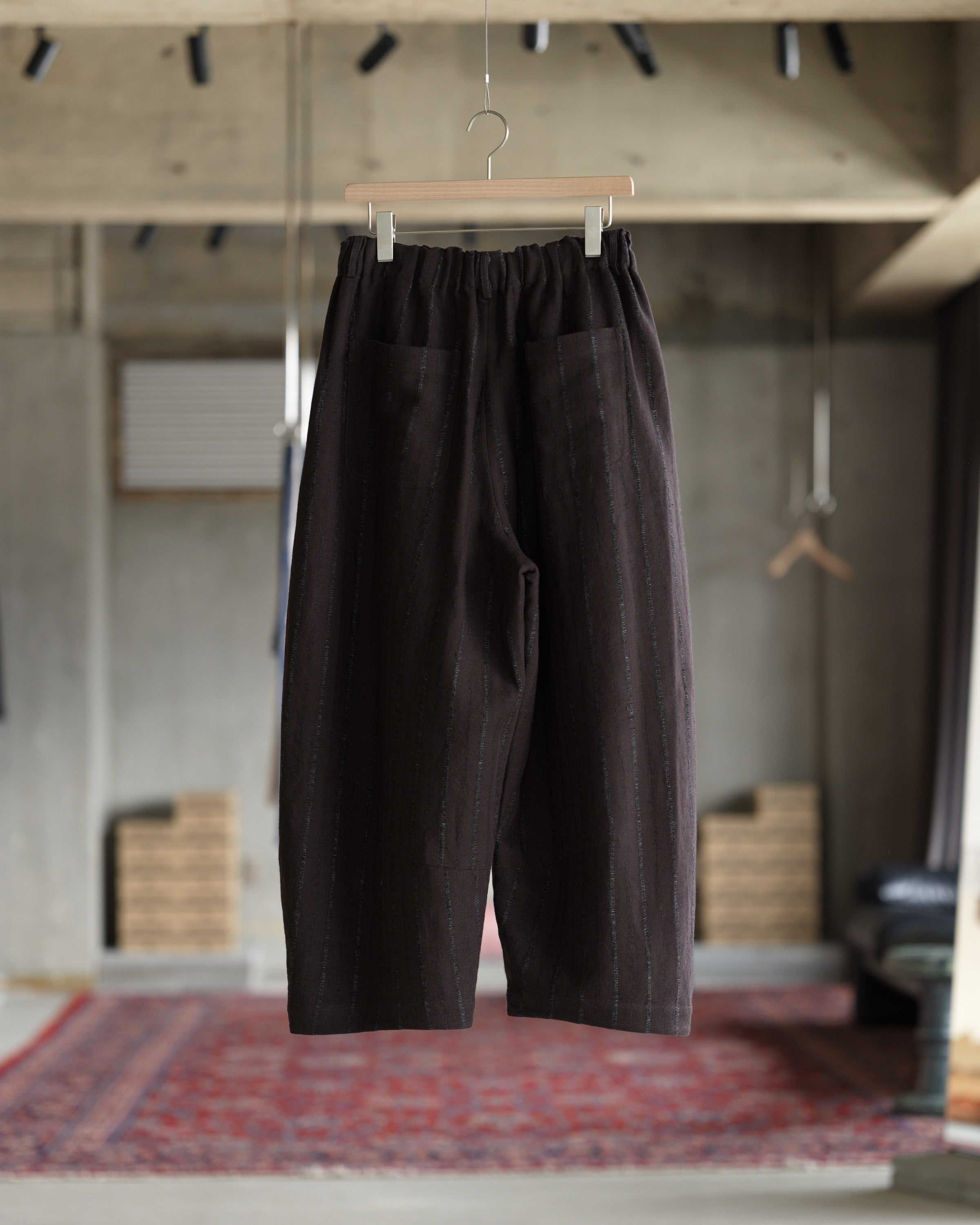 Cocoon Pant - Raisin Dobby Stripe Herringbone