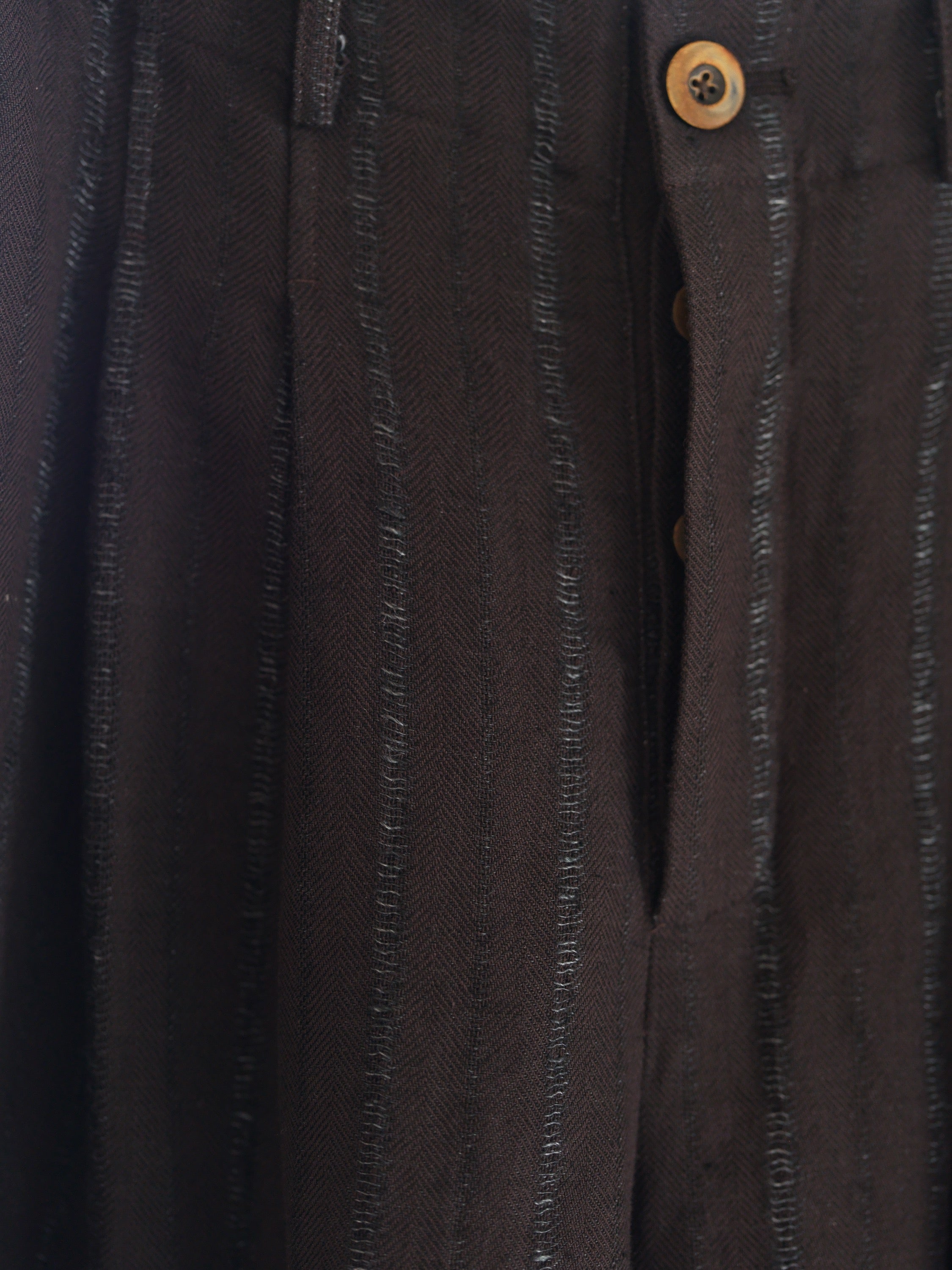 Cocoon Pant - Raisin Dobby Stripe Herringbone