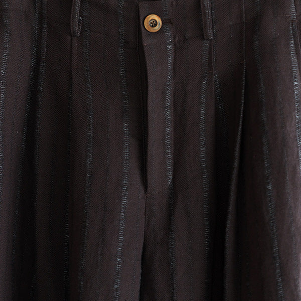 Cocoon Pant - Raisin Dobby Stripe Herringbone