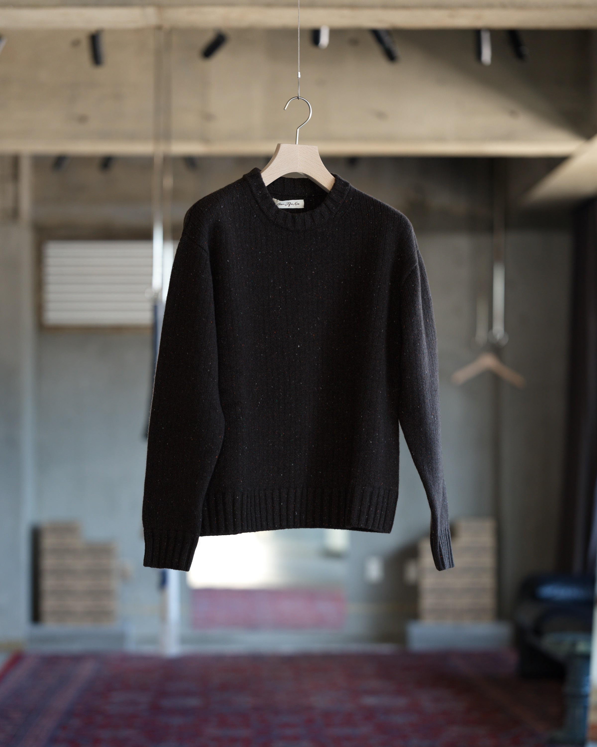 Crewneck Sweater - Flecked Dark Brown