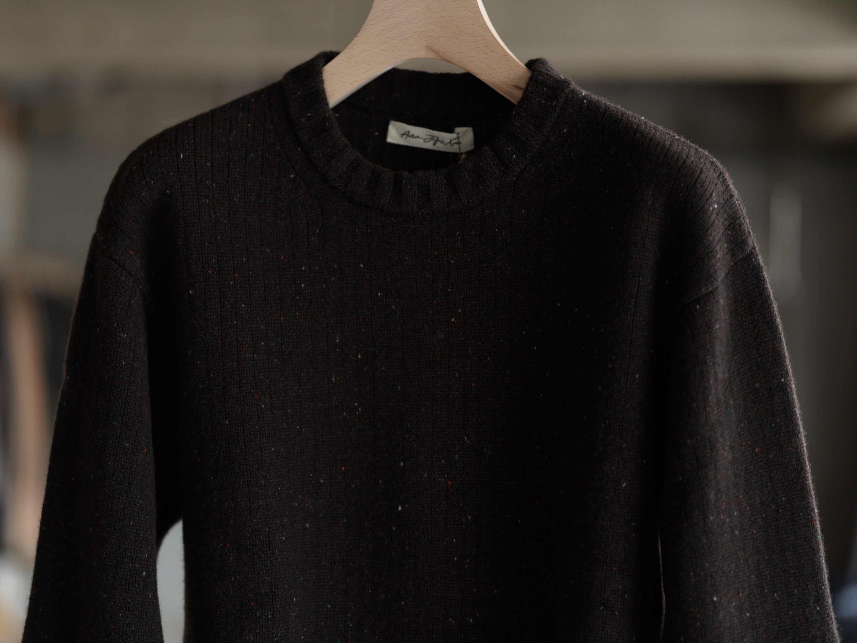 Crewneck Sweater - Flecked Dark Brown