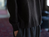 Crewneck Sweater - Flecked Dark Brown