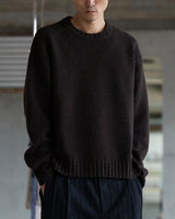 Crewneck Sweater - Flecked Dark Brown