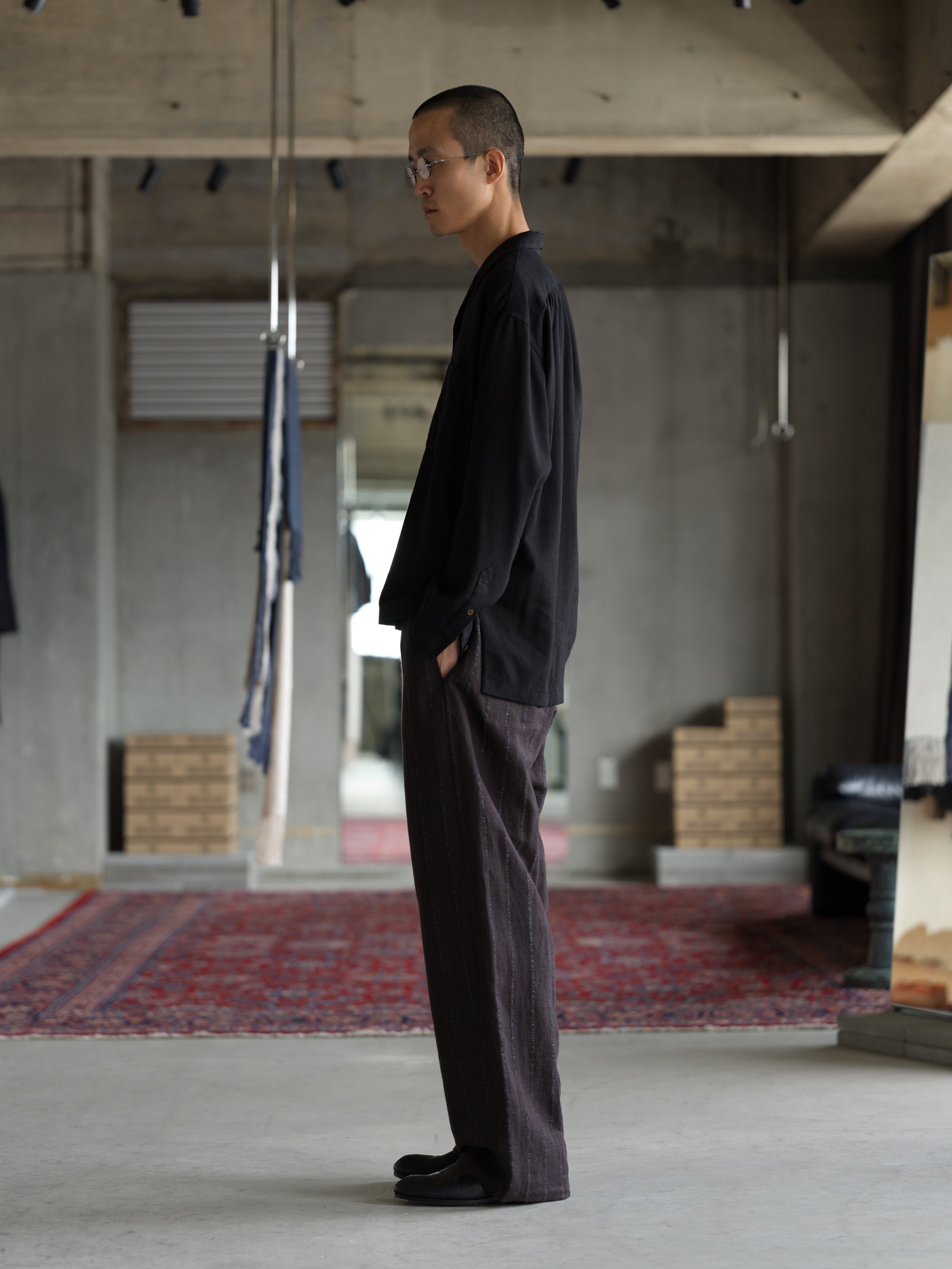 Drill Pant - Raisin Dobby Stripe Herringbone