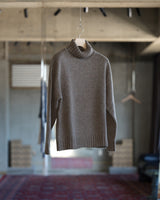 High Neck Sweater - Flecked Light Brown