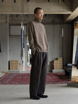 High Neck Sweater - Flecked Light Brown