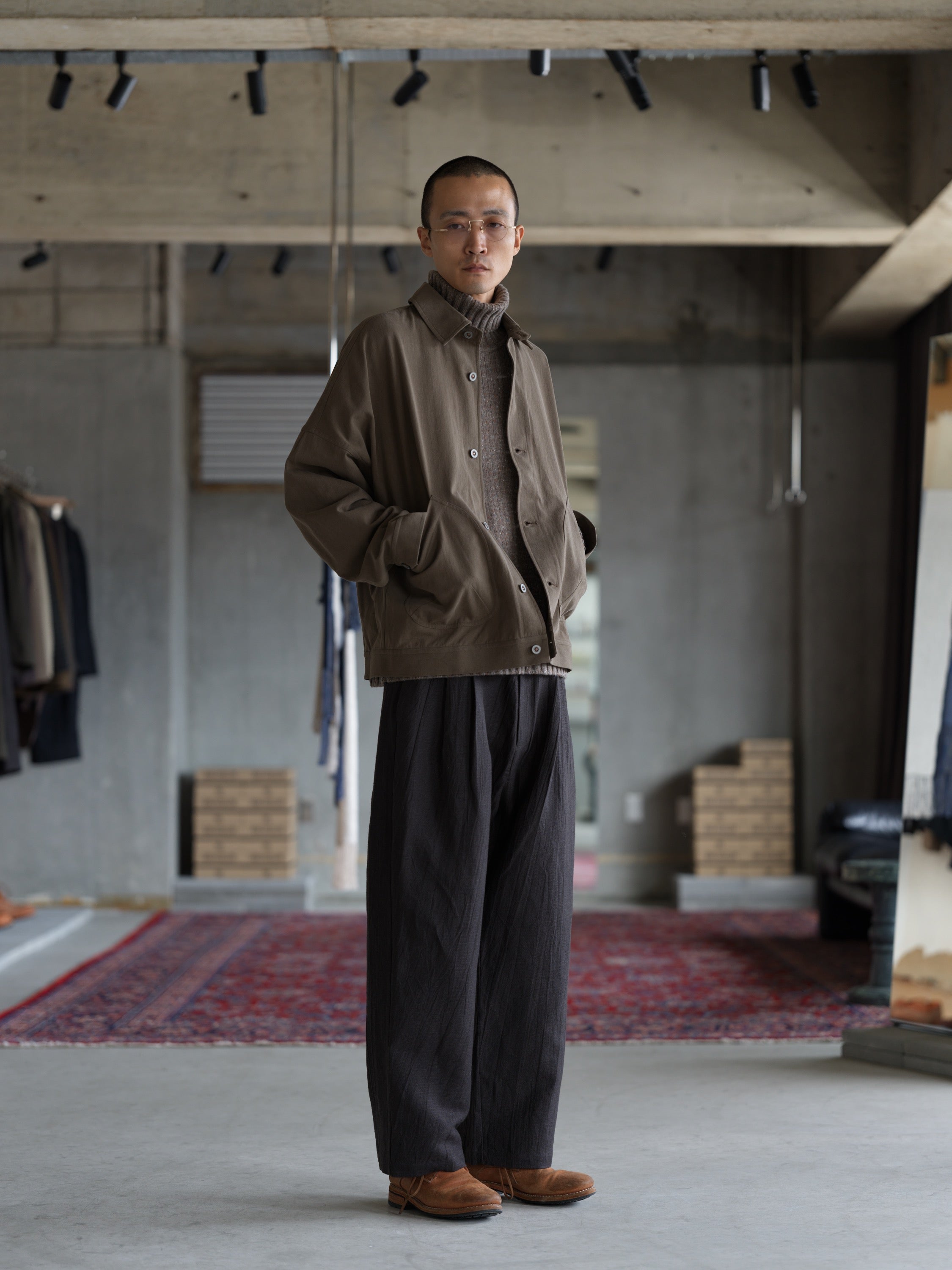 Mine Jacket - Rinsed Green Cotton Hemp Twill