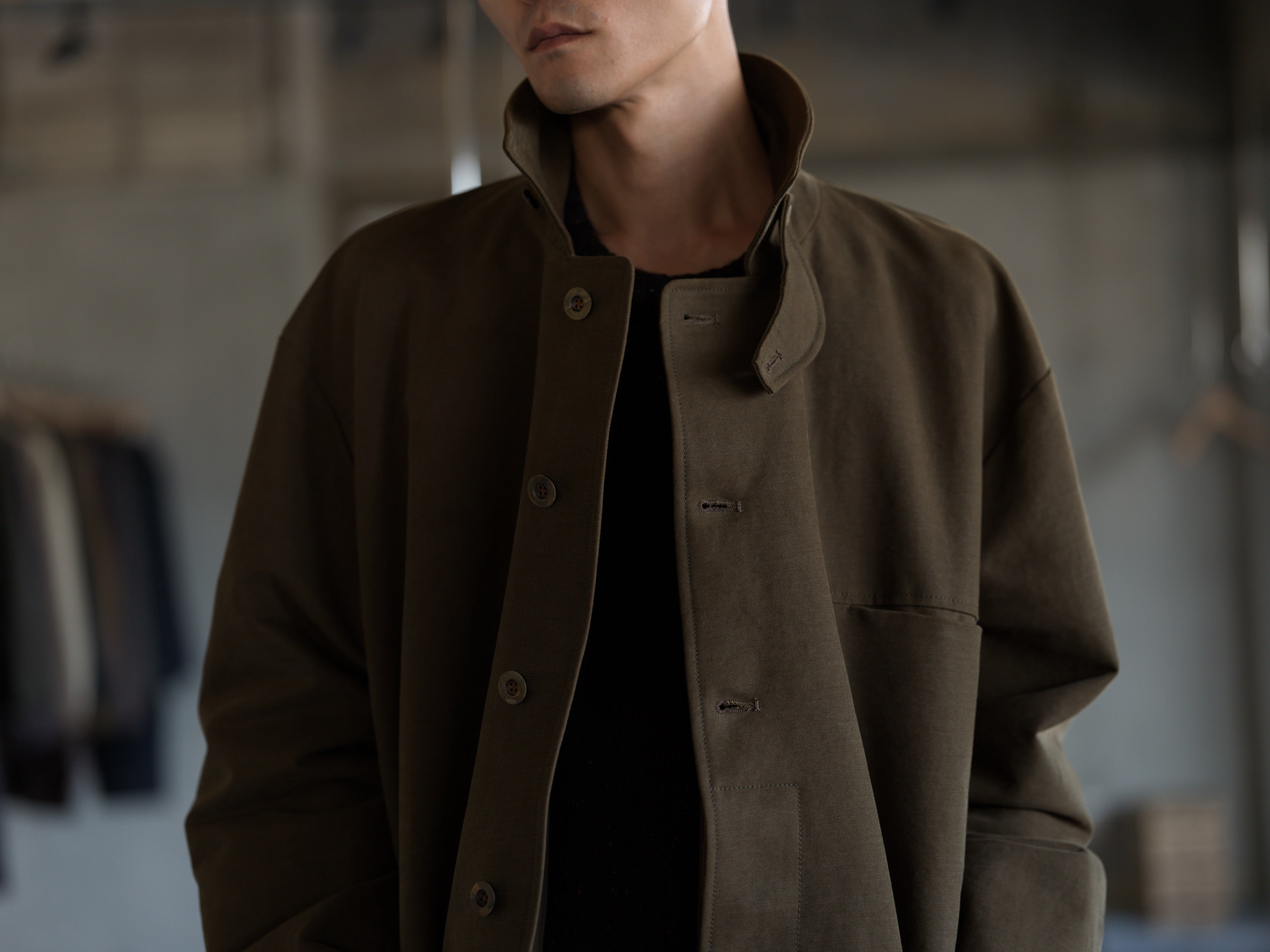 Relaxed Mac Coat - Heavyweight Brushed Organic Cotton