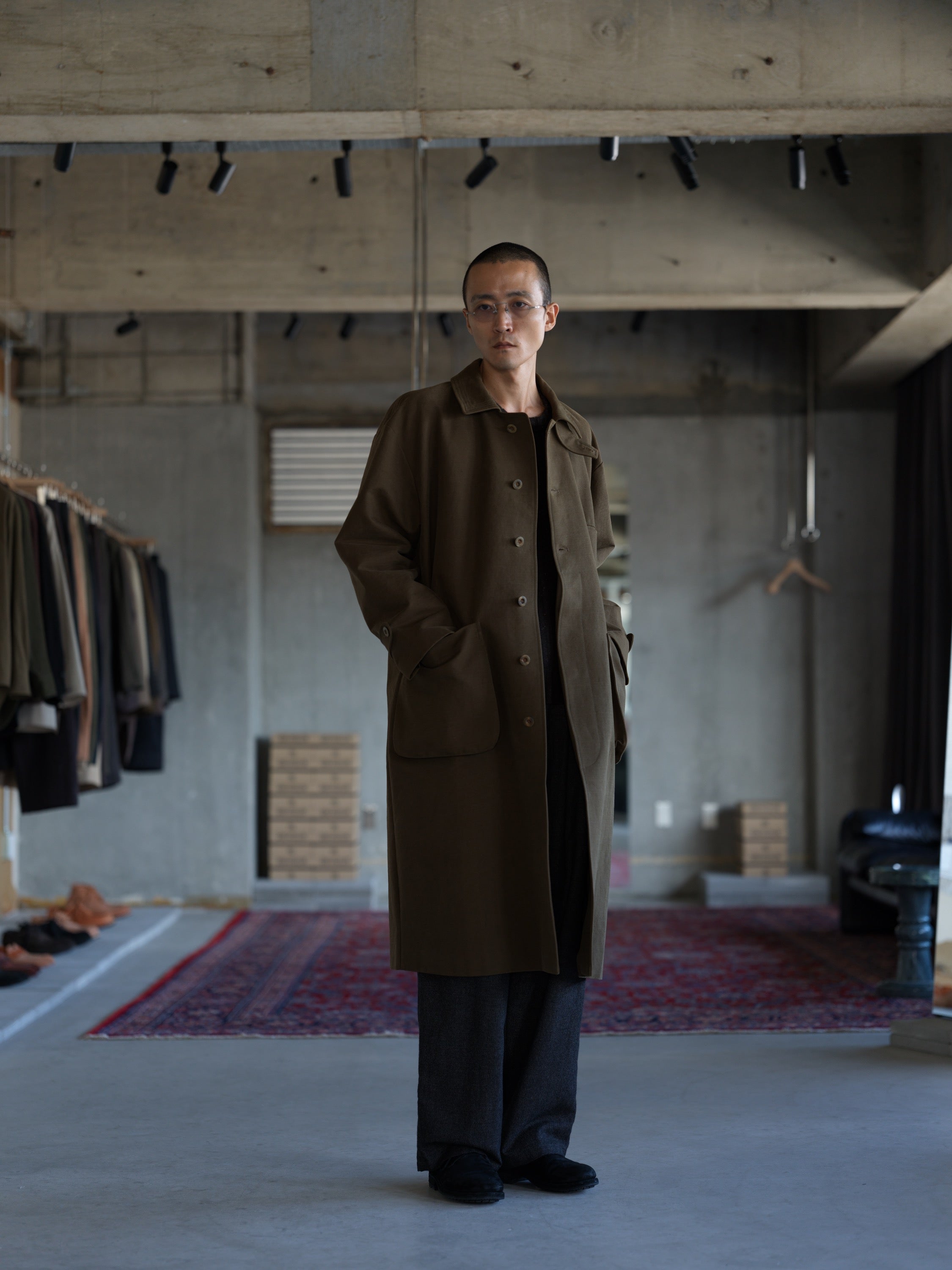 Relaxed Mac Coat - Heavyweight Brushed Organic Cotton