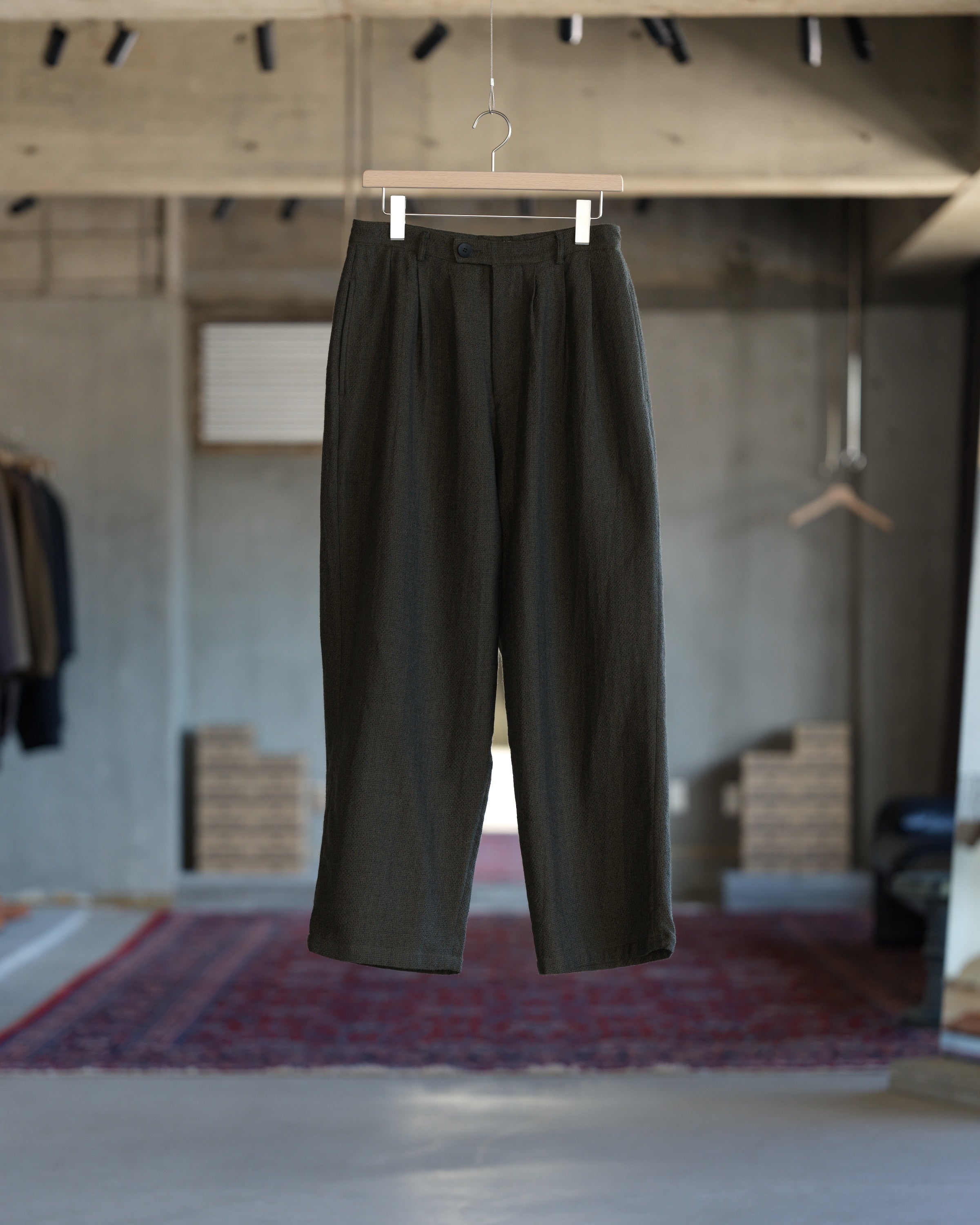 Triple Pleated Pant - Olive