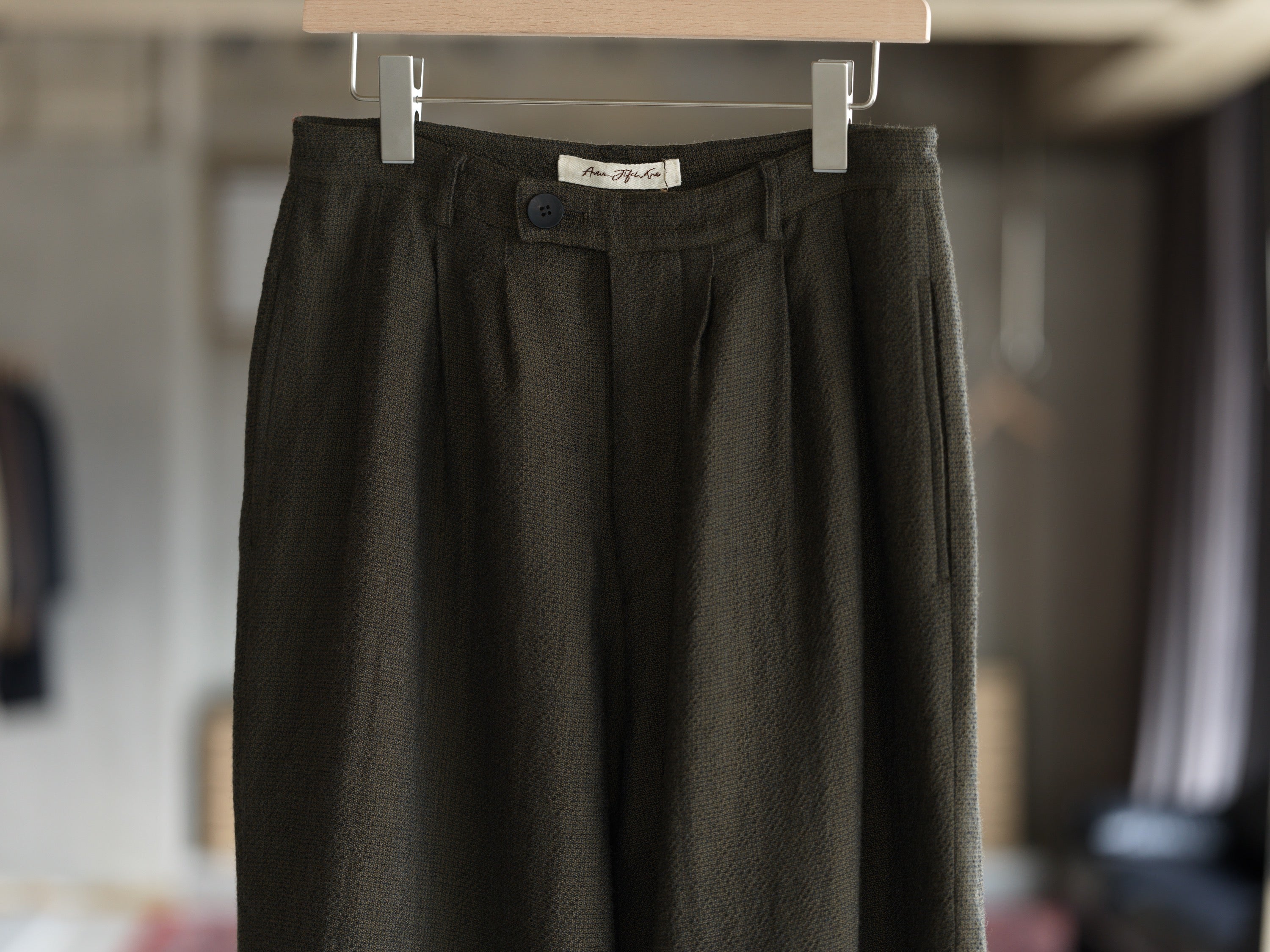 Triple Pleated Pant - Olive