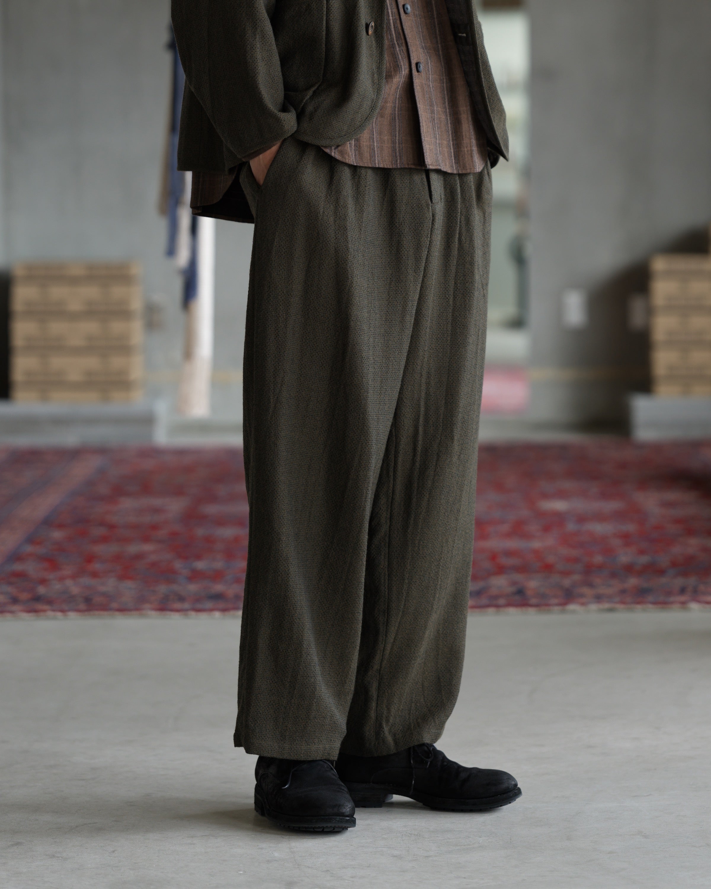 Triple Pleated Pant - Olive