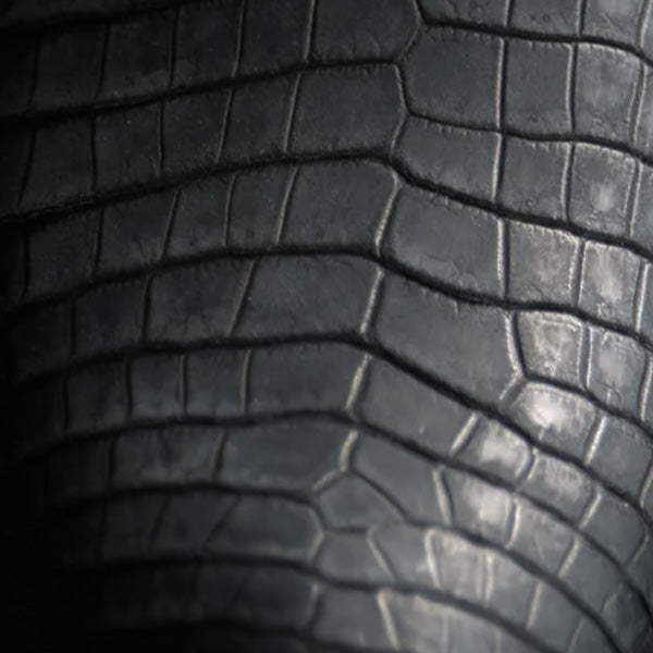 Sumi Dyed Porosus Crocodile Nubuck