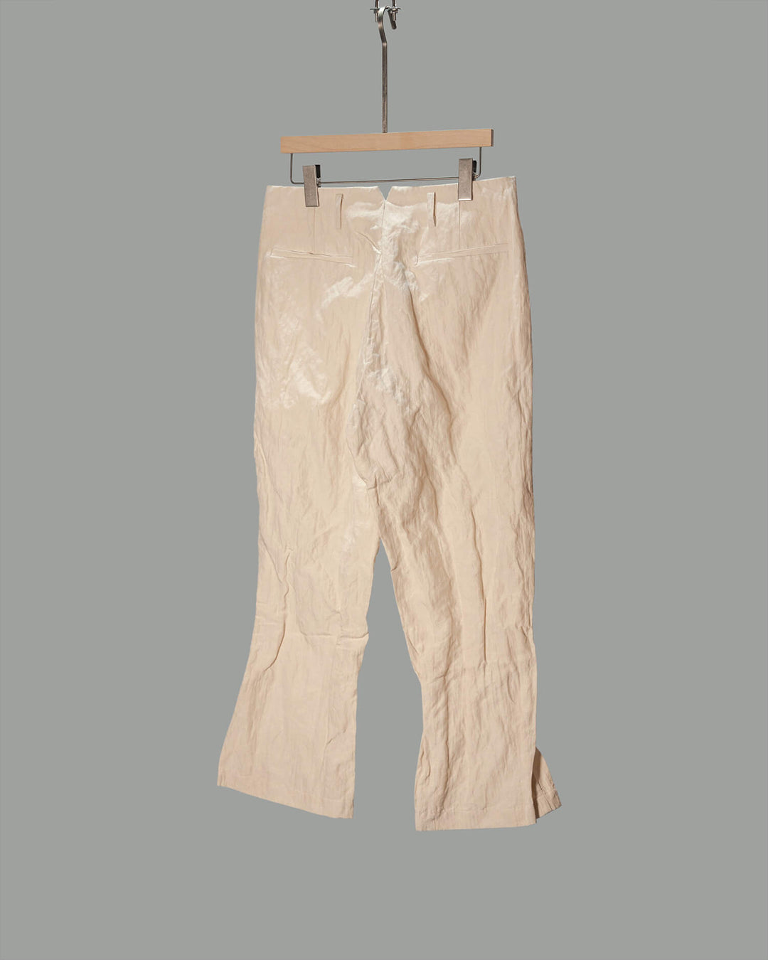 Metal Cotton Blend Double Pleated Pant